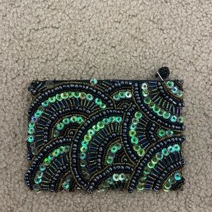 Beaded Black and Green Coin purse